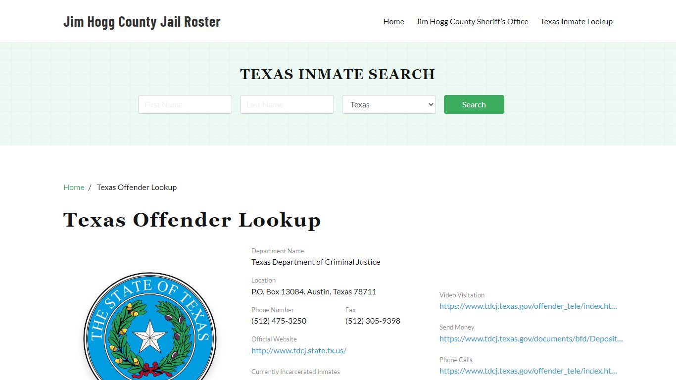 Texas Inmate Search, Jail Rosters - Jim Hogg County Jail