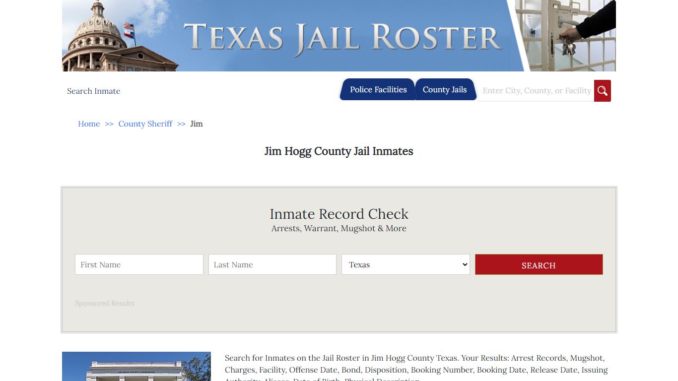 Jim Hogg County Jail Inmates - Jail Roster Search