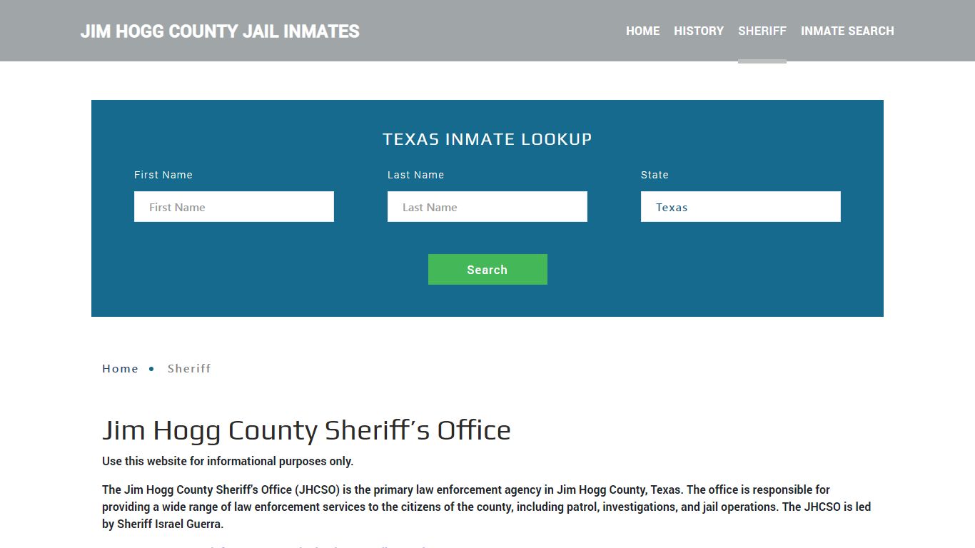 Jim Hogg County Sheriff, TX Arrest Warrant Lookup