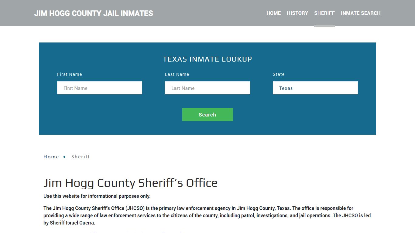 Jim Hogg County Sheriff, TX Arrest Warrant Lookup